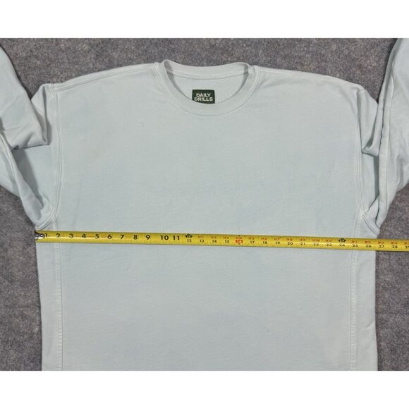 Daily Drills Oversized Crew Size XS/S Sweatshirt Terry Faded Green Blue - Picture 8 of 12